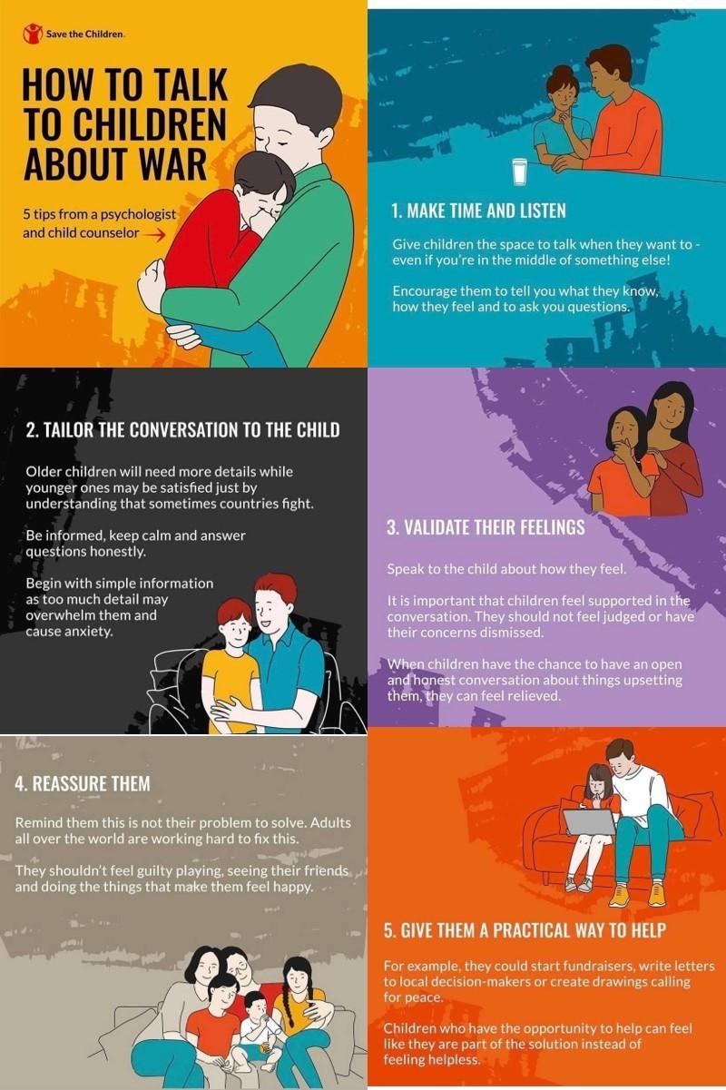 Sut i siarad gyda'ch plentyn ynglŷn â rhyfel? / How to talk to children about war? 